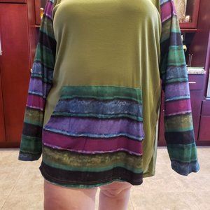 Raglan Long-Sleeve Tunic Top Plus Size